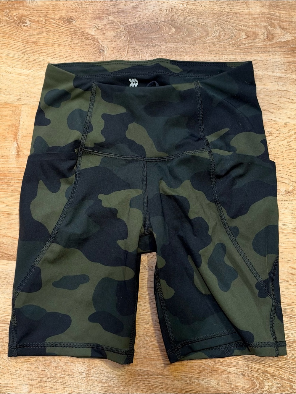 all in motion Olive & Black Camo Bike Shorts